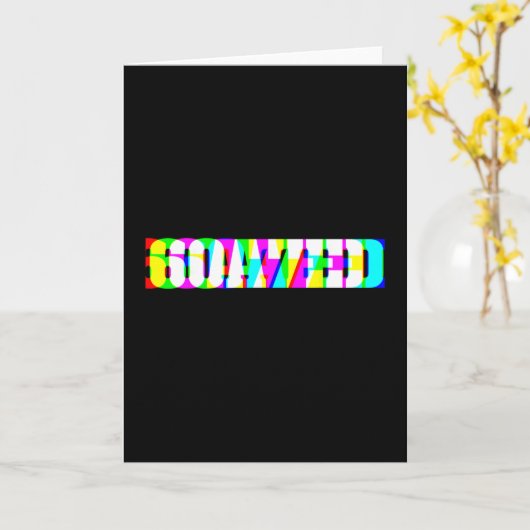 Funny 67 Meme 6oa7ed Glitch Art Retro Slang Goated Kaart (Gele Bloem)