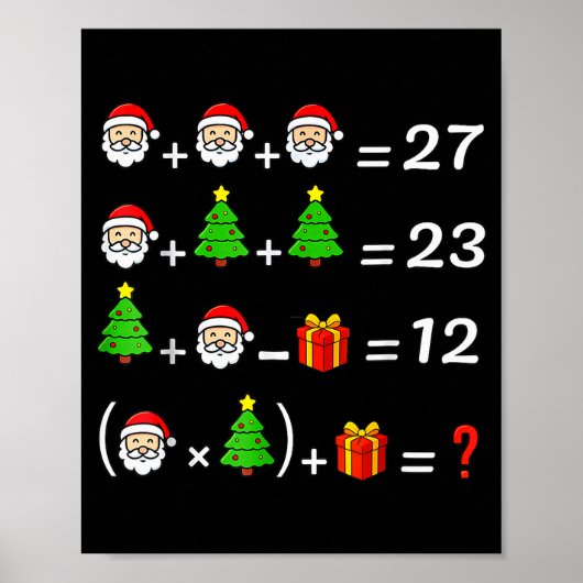 Funny 67 Meme Christmas Math Teacher Santa Six Sev Poster (Voorkant)