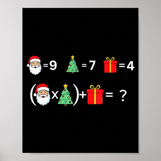 Funny 67 Meme Christmas Math Teacher Santa Six Sev Poster (Voorkant)