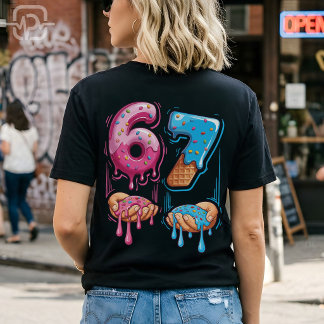 Funny 67 Meme Donut Ice Cream Gen Alpha Slang T-shirt