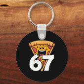 Funny 67 Meme Six Seven Humor Food Zza  Sleutelhanger (Voorkant)