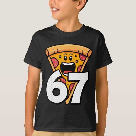 Funny 67 Meme Six Seven Humor Food Zza  T-shirt (Voorkant)