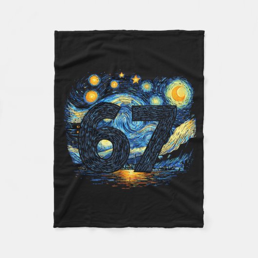 Funny 67 Meme Six Seven Starry Art Night Fleece Deken (Voorkant)