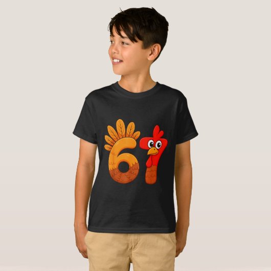 Funny 67 Meme Thanksgiving Turkey Day 6 7 Holiday T-shirt (Voorkant volledig)