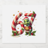 Funny 67 Meme Turtle Christmas PJm Men Women Famil Sparkling Wijnetiket (Enkel label)