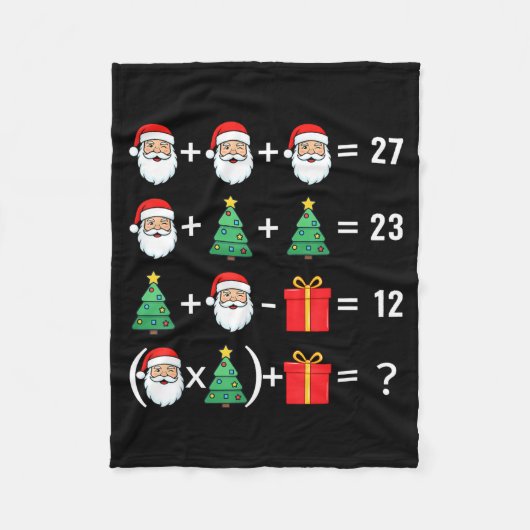 Funny 67 Santa Tree Math Teacher Christmas Xmas Hu Fleece Deken (Voorkant)