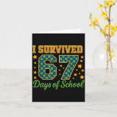 Funny 67 School Meme Design _ I Survived 67 Days Kaart (Gele Bloem)