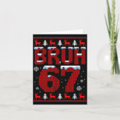 Funny 67 Six Seven Christmas Bruh Santa Kids Boys Kaart (Voorkant)