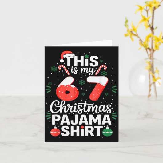 Funny 67 Six Seven Meme Brainrot Cringe Christmas Kaart (Gele Bloem)