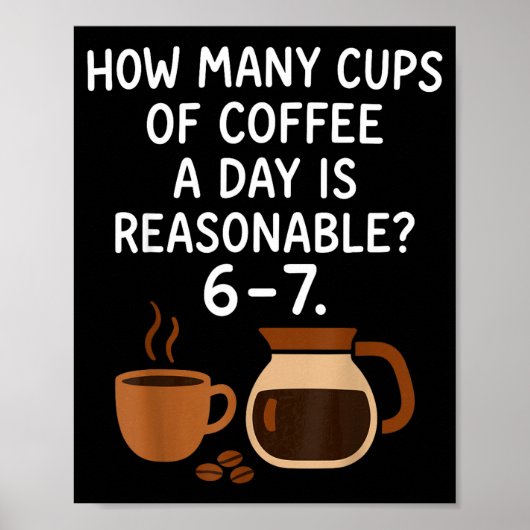 Funny 67 Six Seven Meme Coffee Lover Teacher Poster (Voorkant)