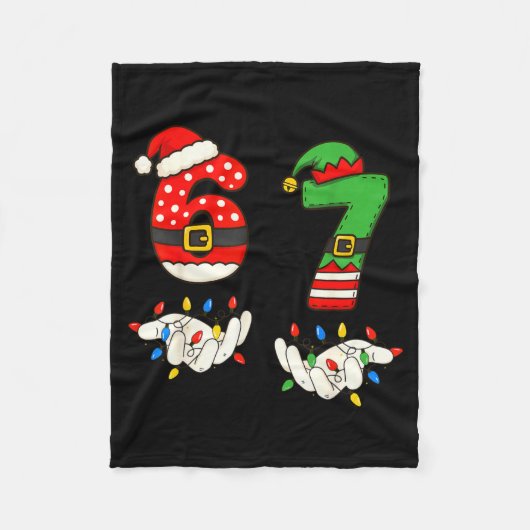 Funny 67 Six Seven Meme Couple Matching Christmas Fleece Deken (Voorkant)