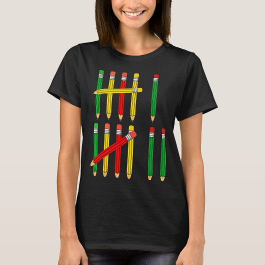 Funny 67 Tally Marks Math For Teachers Students Si T-shirt (Voorkant)