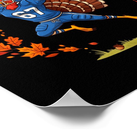 Funny 67 Thanksgiving Football Turkey Fall Srts Ga Poster (Hoek)