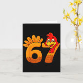 Funny 67 Thanksgiving Turkey Face 67 Number  Kaart (Gele Bloem)