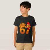 Funny 67 Thanksgiving Turkey Face 67 Number  T-shirt (Voorkant volledig)