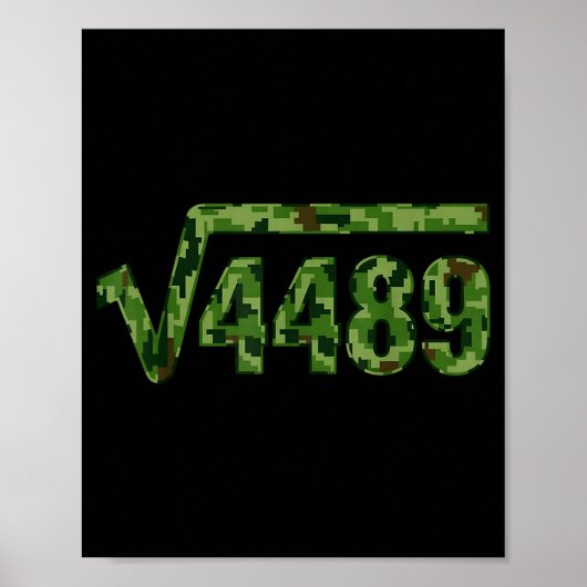 Funny 67 Trendy Square Root 4489 Camo Tee Poster (Voorkant)