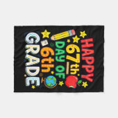 Funny 67th Day Of 6th Grade Teacher Student Six Se Fleece Deken (Voorkant (Horizontaal))