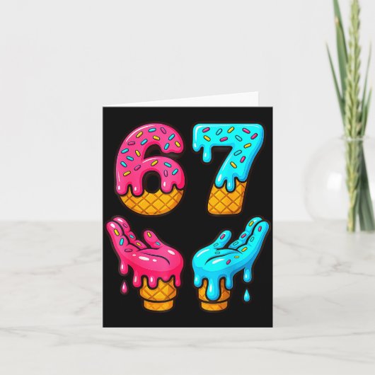 Funny 6 7 67 Six Seven Meme  Kaart (Voorkant)