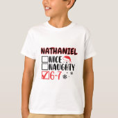Funny 6-7 Christmas Checklist Custom Name T-shirt (Voorkant)