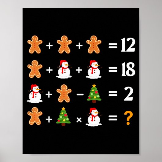 Funny 6 7 Meme Christmas Order Of Operations Math  Poster (Voorkant)