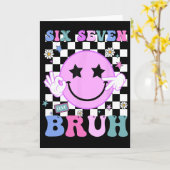 Funny 6 7 Meme Cute Gen Alpha Teacher Six Seven Br Kaart (Gele Bloem)