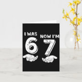 Funny 6 7 Meme, Was 6 Now I'm 7, 7 Year Old Birthd Kaart (Gele Bloem)