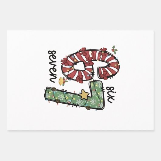 Funny 6 7 Santa Squad Sixty Seven Christmas Inpakpapier Vel (Voorkant)