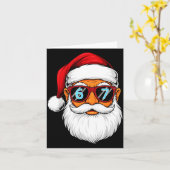 Funny 6 7 Six Seven Meme Santa Face Christmas Men Kaart (Gele Bloem)