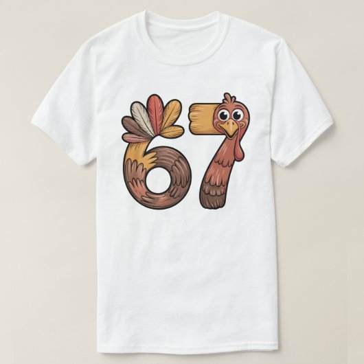 Funny 6 7 Turkey, Thanksgiving Meme T-shirt (Design voorkant)