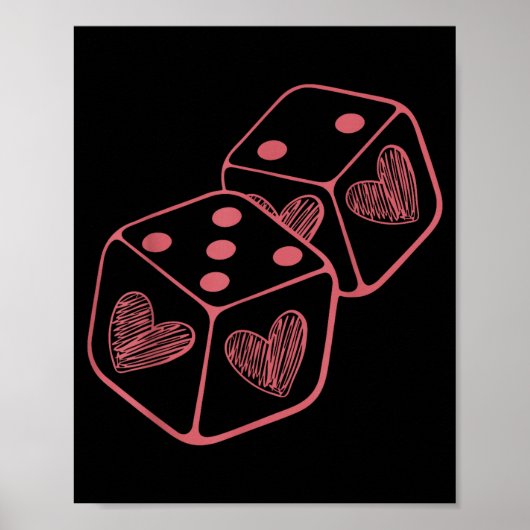 Funny 6 7 Valentine Love Heart Playing Card Couple Poster (Voorkant)