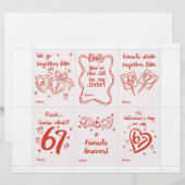 Funny 6 7 Valentine’s Day Cards for Classroom Briefhoofd (Voorkant / Achterkant)