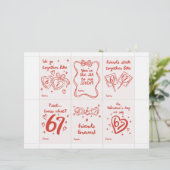 Funny 6 7 Valentine’s Day Cards for Classroom Briefhoofd (Staand voorkant)