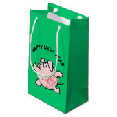 Funny 6 Cartoon Cochon Année 2019 Petit sac cadeau (Dos Angle)