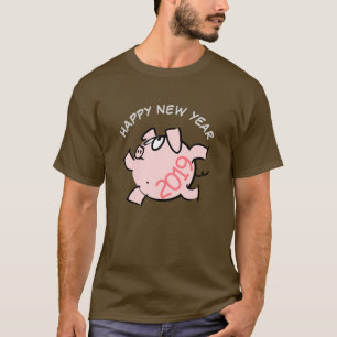 Funny 6 Cartoon Illustration Pig Year 2019 Man T T-shirt