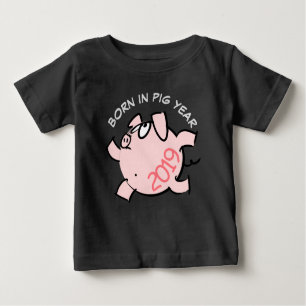 Funny 6 Cartoon Illustration Pink Pig 2019 Baby T