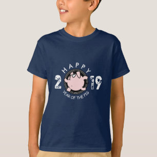 Funny 6 Cartoon Pig Year, aangepast 2019 Kinder T- T-shirt