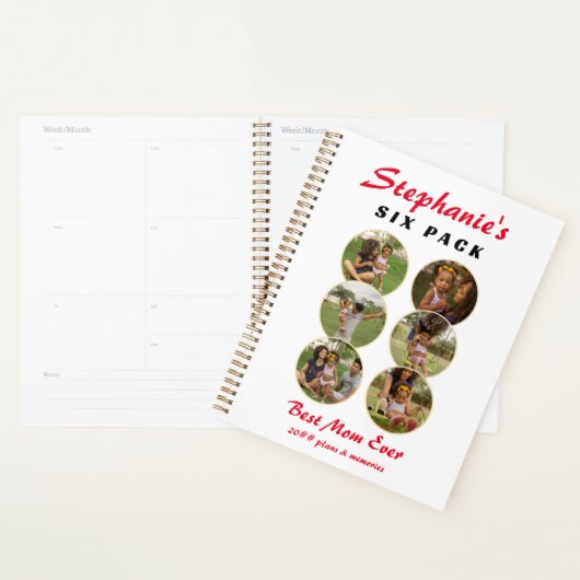 ♥ Funny 6 Pack Maman Bod Six Photos Meilleure Mama (Devant avec enveloppe)