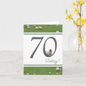 Funny 70e anniversaire carte de mouton (Fleur jaune)