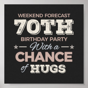 Funny 70ste verjaardag gezegden poster