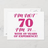 Funny 70th Birthday Briefkaart (Voorkant / Achterkant)