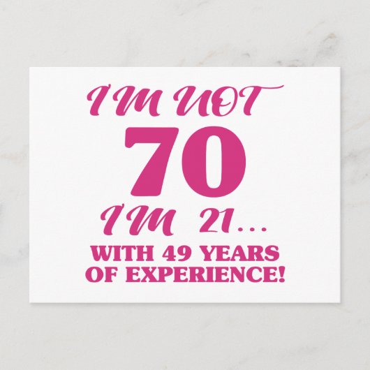 Funny 70th Birthday Briefkaart (Voorkant)