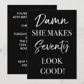 Funny 70th Birthday Party Kaart (Voorkant / Achterkant)