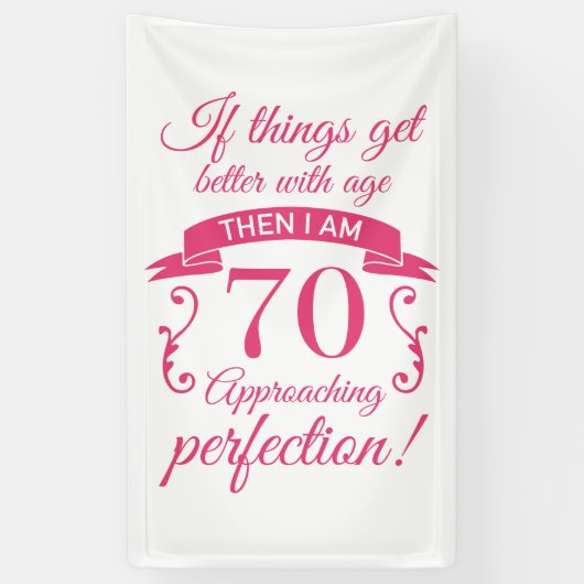 Funny 70th Birthday 'Perfection' Spandoek (Verticaal)