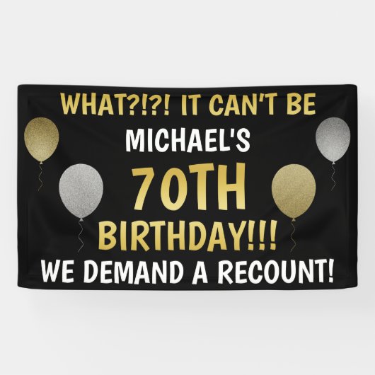 Funny 70th Birthday (Recount) Spandoek (Horizontaal)