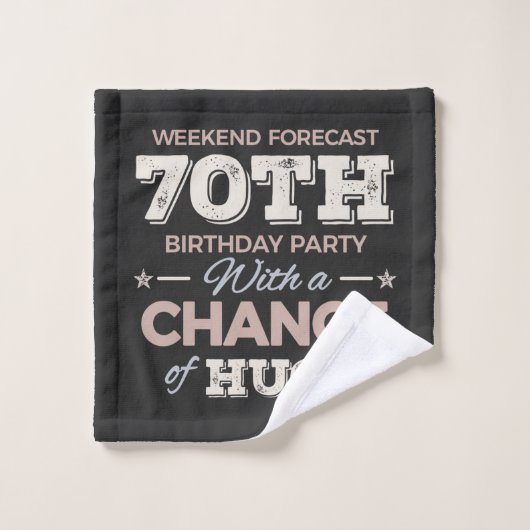 Funny 70th birthday sayings (Gant de toilette)