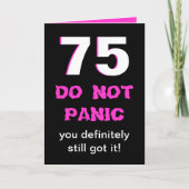 Funny 75e carte d'anniversaire pour les femmes (Devant)