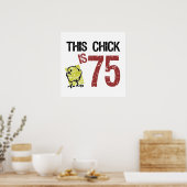 Funny 75th Birthday, dames Poster (Keuken)