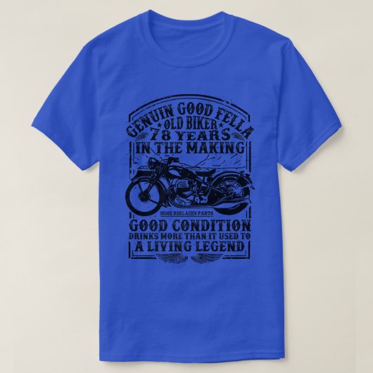 Funny 78 jaar oude bierkerretro Style Classic Moto T-shirt (Design voorkant)