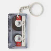 Funny 80's Cassettebandje, gepersonaliseerd Sleutelhanger (achterkant)