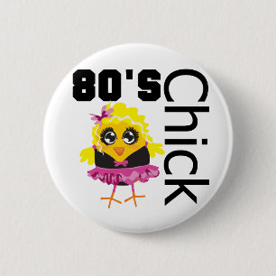 Funny 80s Chick Ronde Button 5,7 Cm